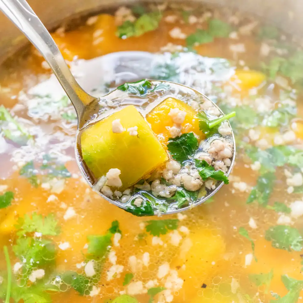 Vietnamese Kabocha Squash Soup with Chicken (Canh Bi Do Nau Ga)