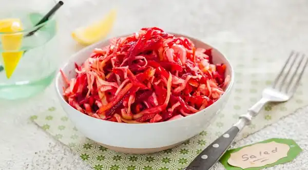 Beetroot, Cabbage, and Carrot Brush Salad