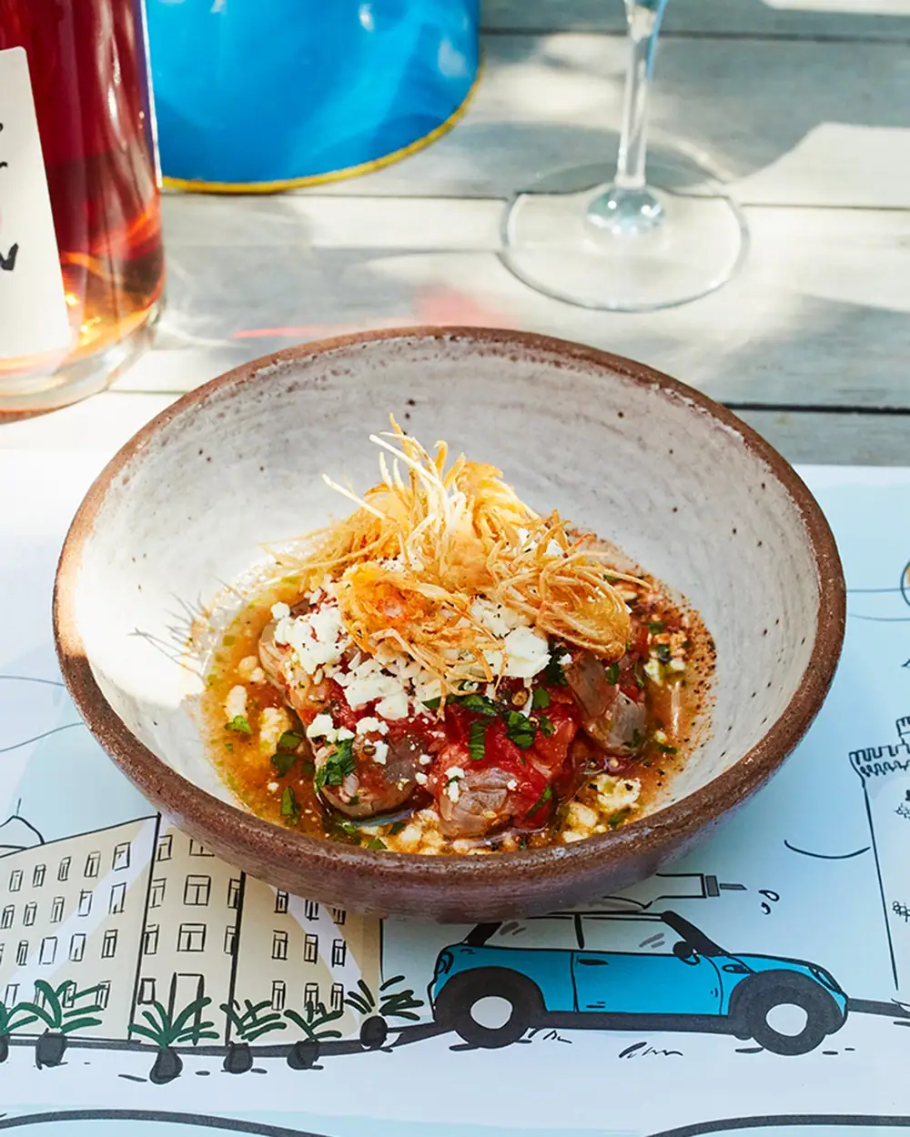 Receta de ceviche de camarones al estilo saganaki griego