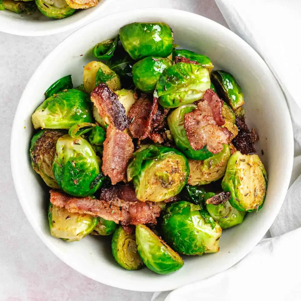 Fried Brussels Sprouts With Bacon