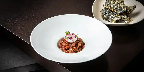 Tuna Tartare With Nori Tempura Bugak Recipe