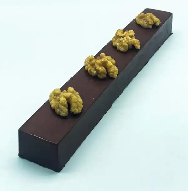 Cream and walnut nougat covered in chocolate