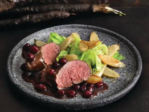 Glazed venison fillet