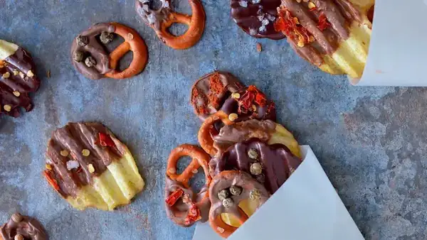 Pretzels and chocolate chips