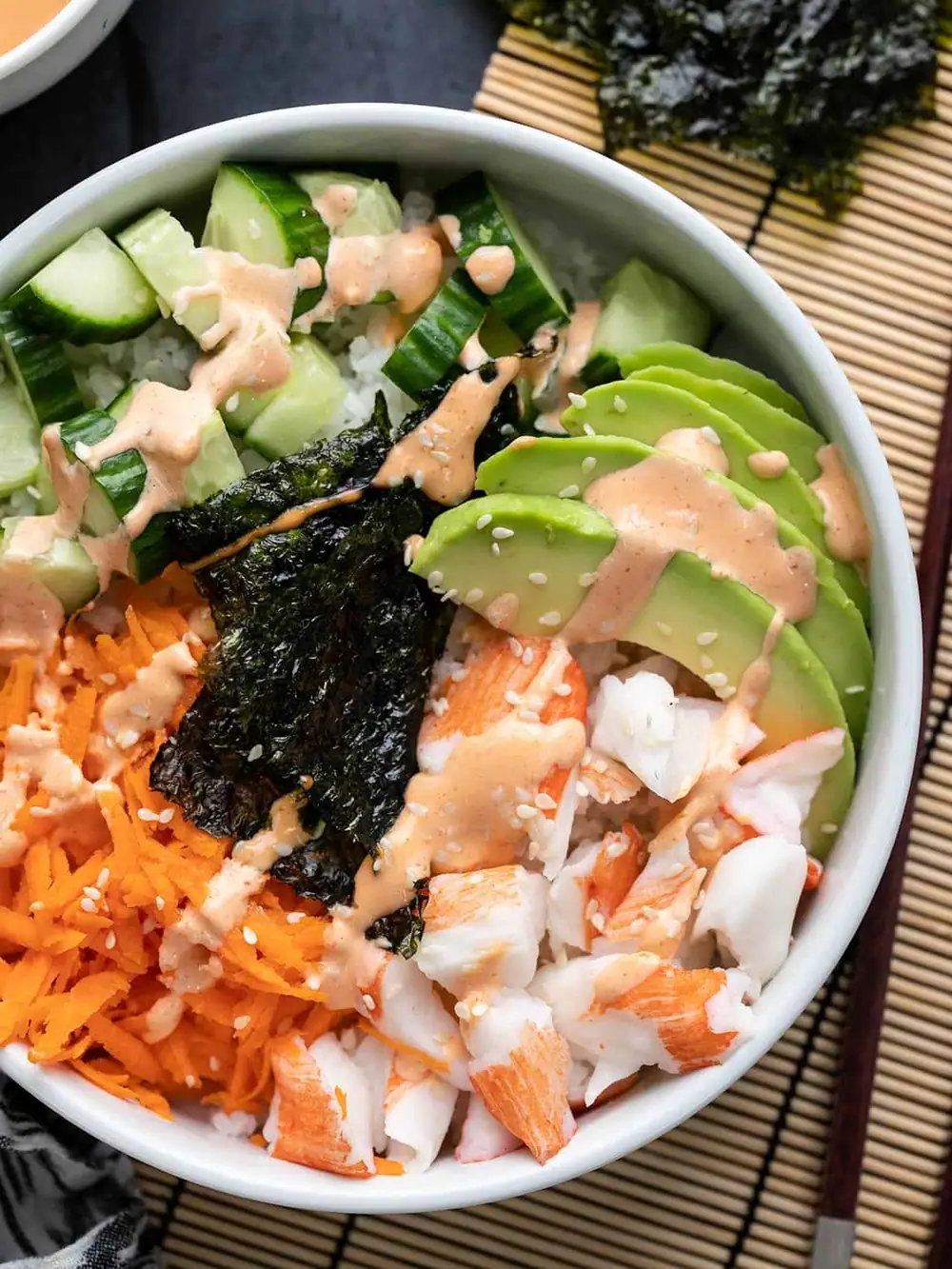 Homemade Sushi Bowls with DIY Sriracha Mayo
