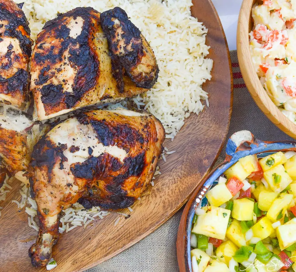 Grilled spatchcock chicken