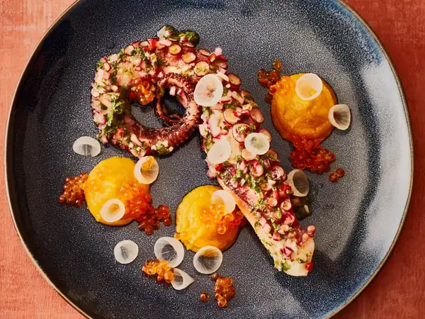 Octopus “Chimichurri” with sweet potato cream