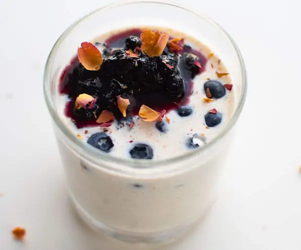 Peanut Butter & Blueberry Panna Cotta (No Sugar)