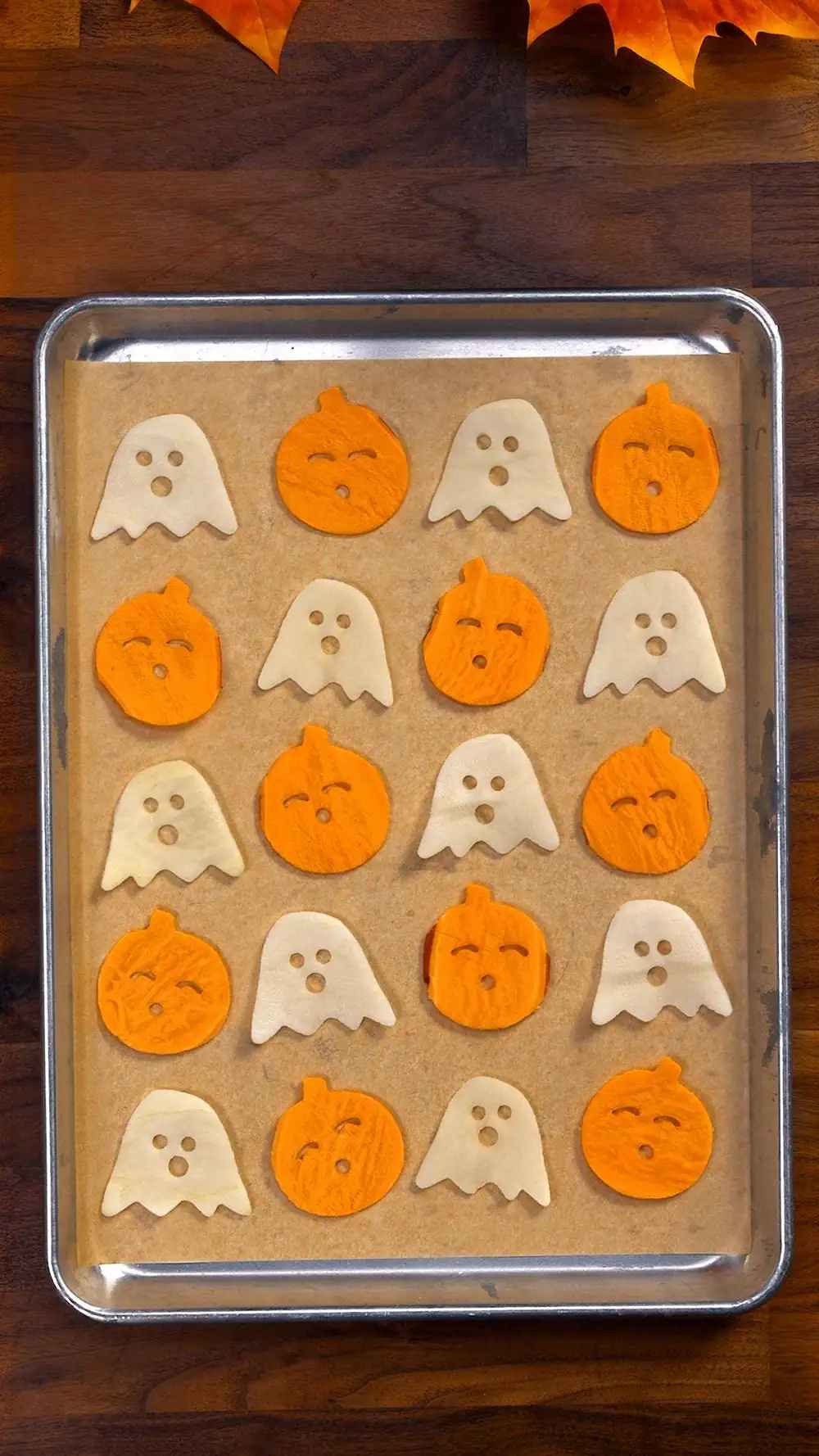 Halloween potato chips (baked sweet potato and russet)