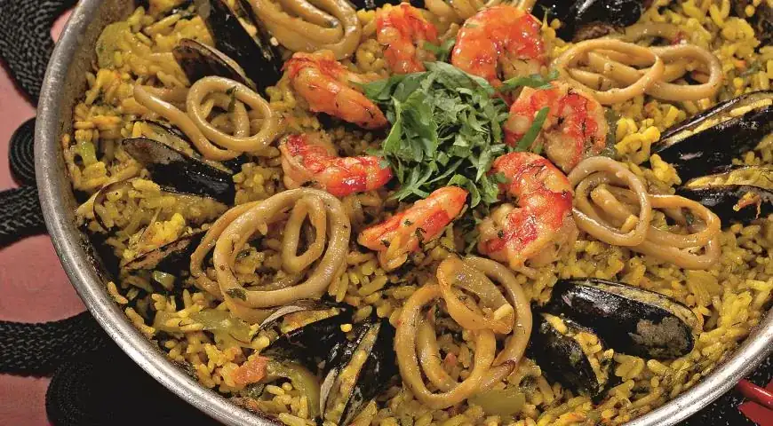 Squid and Shrimp Paella