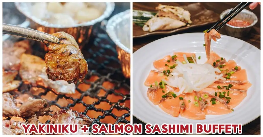El nuevo buffet japonés de barbacoa de carbón y salmón de Yakiniku ohji en Ang Mo Kio