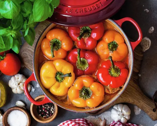 Stuffed Peppers in Tomato Cream Sauce
