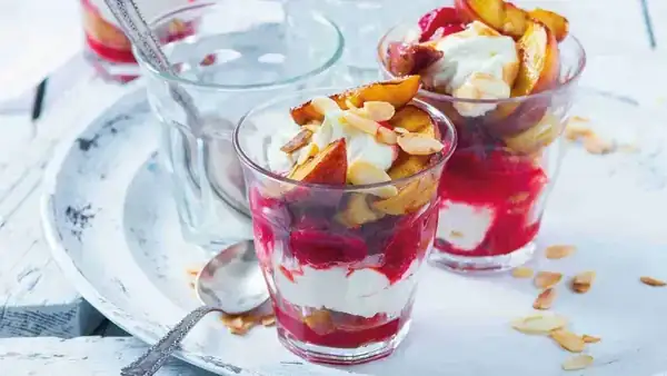 A glass of Melba with crème fraîche