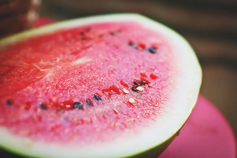 Watermelon tartare with mango passion fruit yolk
