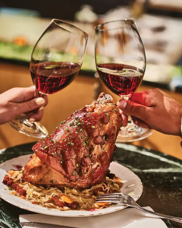 Maple Pork Shank With Buttered Cabbage