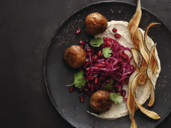 Duck kofta with red cabbage