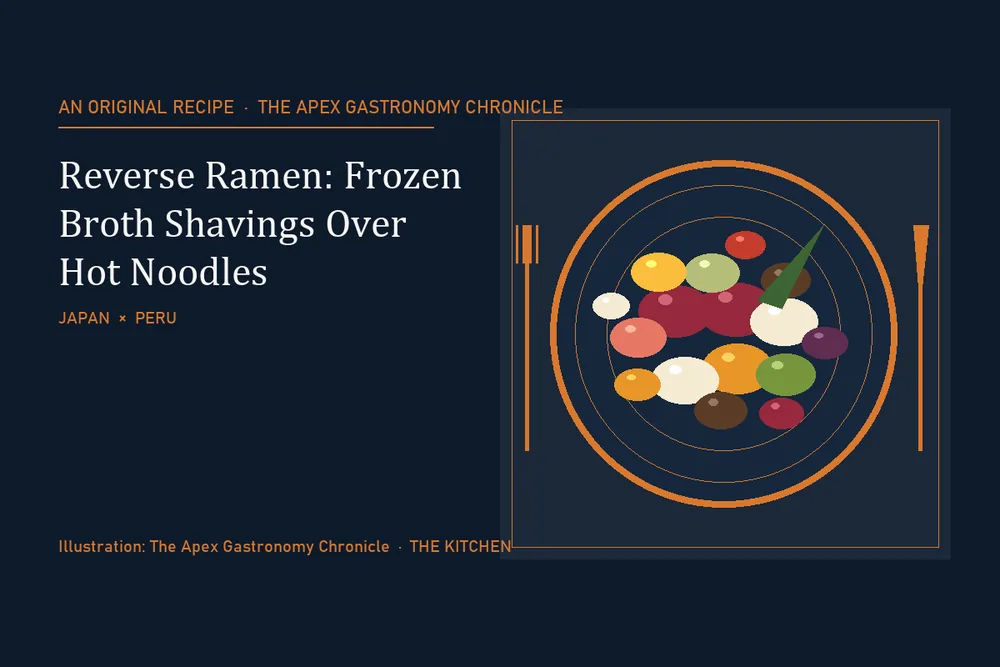 Reverse Ramen: Frozen Broth Shavings Over Hot Noodles