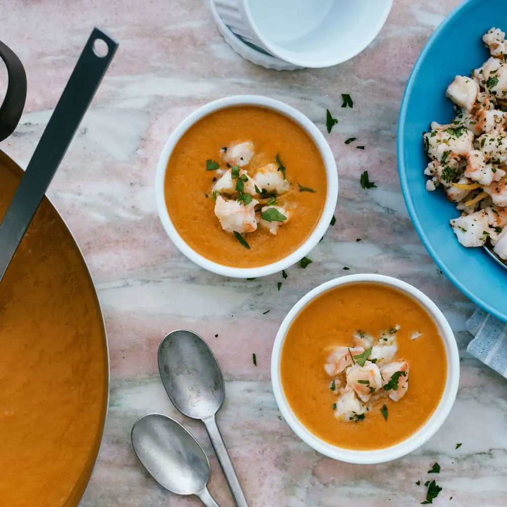 Shrimp Scampi Bisque