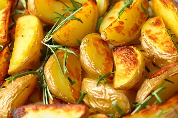 Roast potatoes will be crispy if you add cupboard item before oven cooking
