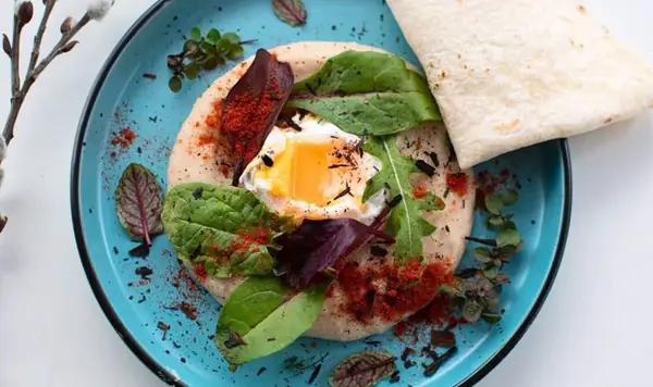 Mashed Beans with Fried Egg & Fresh Oregano
