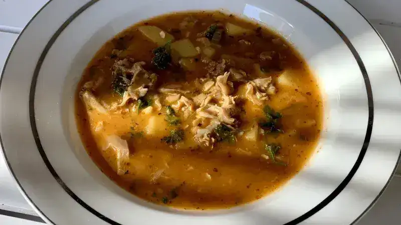 Tripe soup from a veal shank