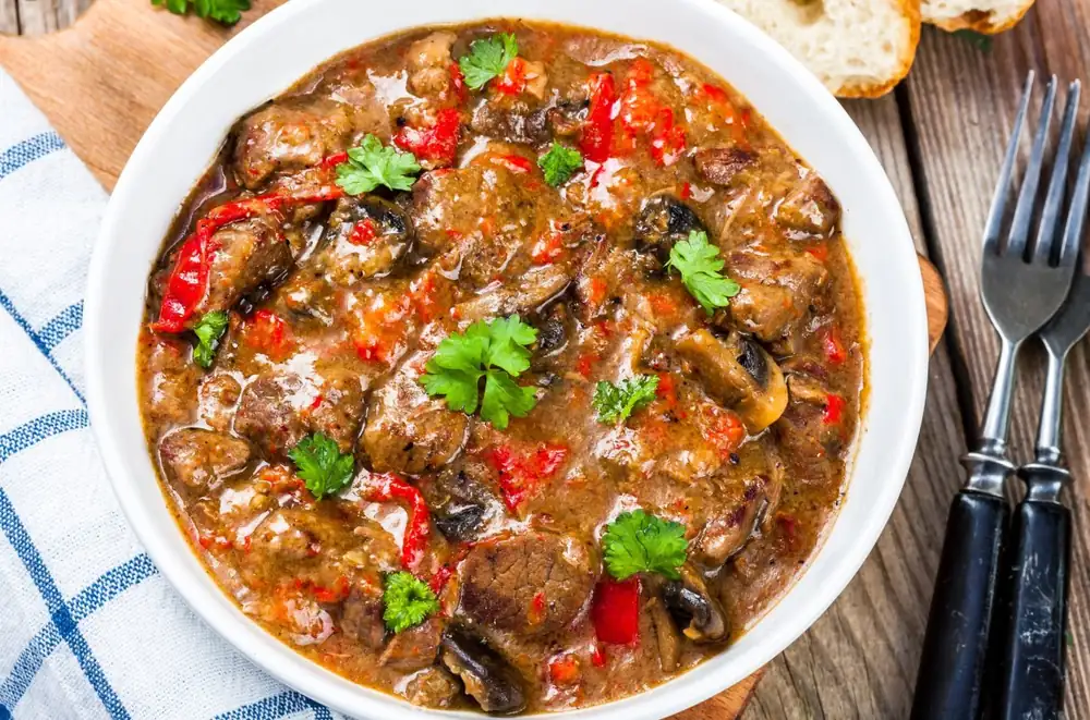 Mushroom goulash soup, a lighter one-pot dish