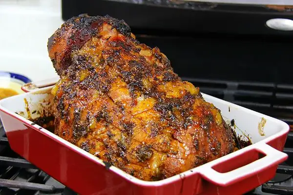 Holiday Jerk Ham with Pineapple Mango Rum Glaze