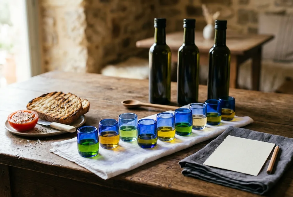 Una cata vertical de aceites de oliva, con sabor a Borgoña
