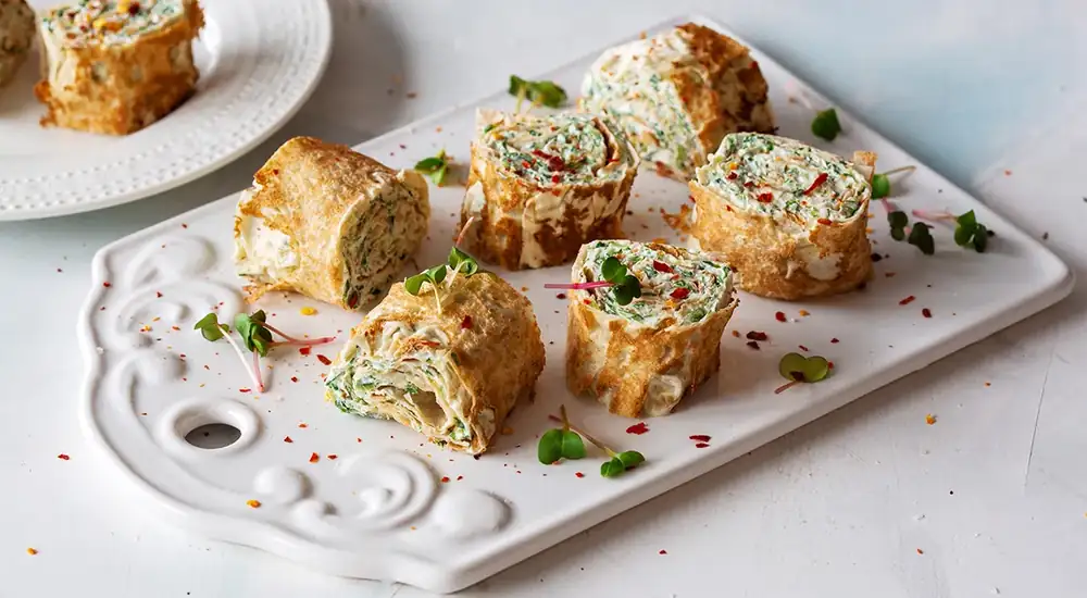 Lavash with cream cheese and cucumber
