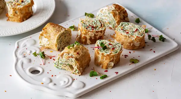 Lavash with cream cheese and cucumber
