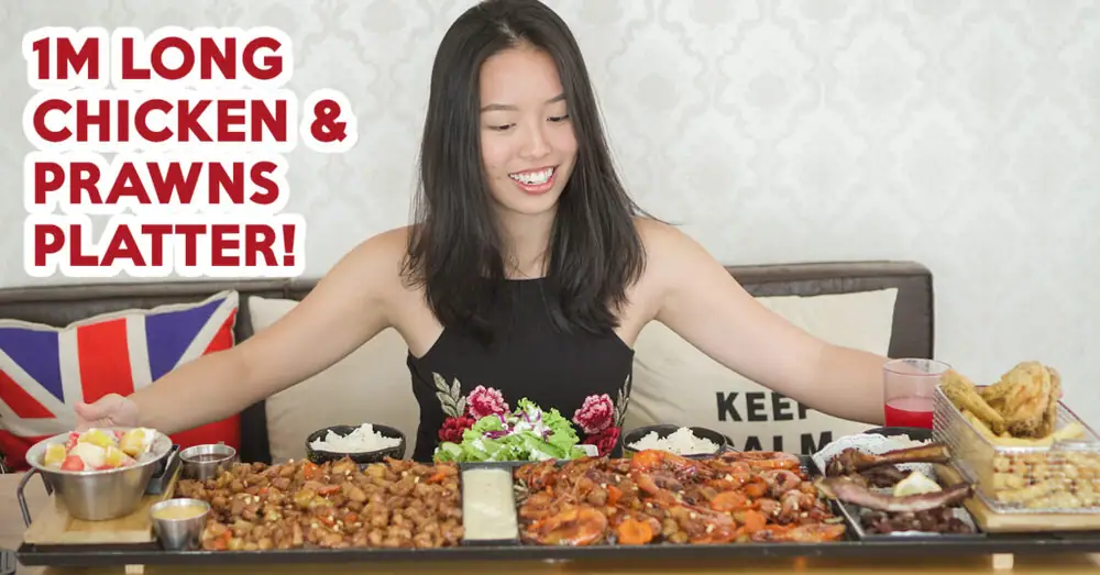 DM Chicken Review: 100cm Chicken, Prawn And Fries Platter With Free 4D Rides At Chinatown
