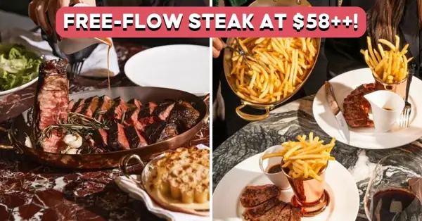 Disfrute de un bufé de bistec con papas fritas por $58++ en este restaurante del distrito financiero