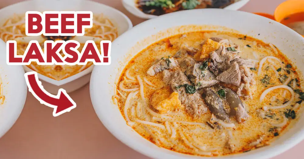 Revisión de fideos con carne de res y Laksa de Hong Heng: puesto de Laksa con carne en Ang Mo Kio