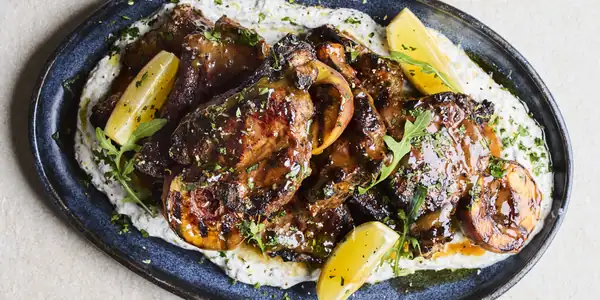 Spiced Lamb Chops With Grilled Peaches And Honey
