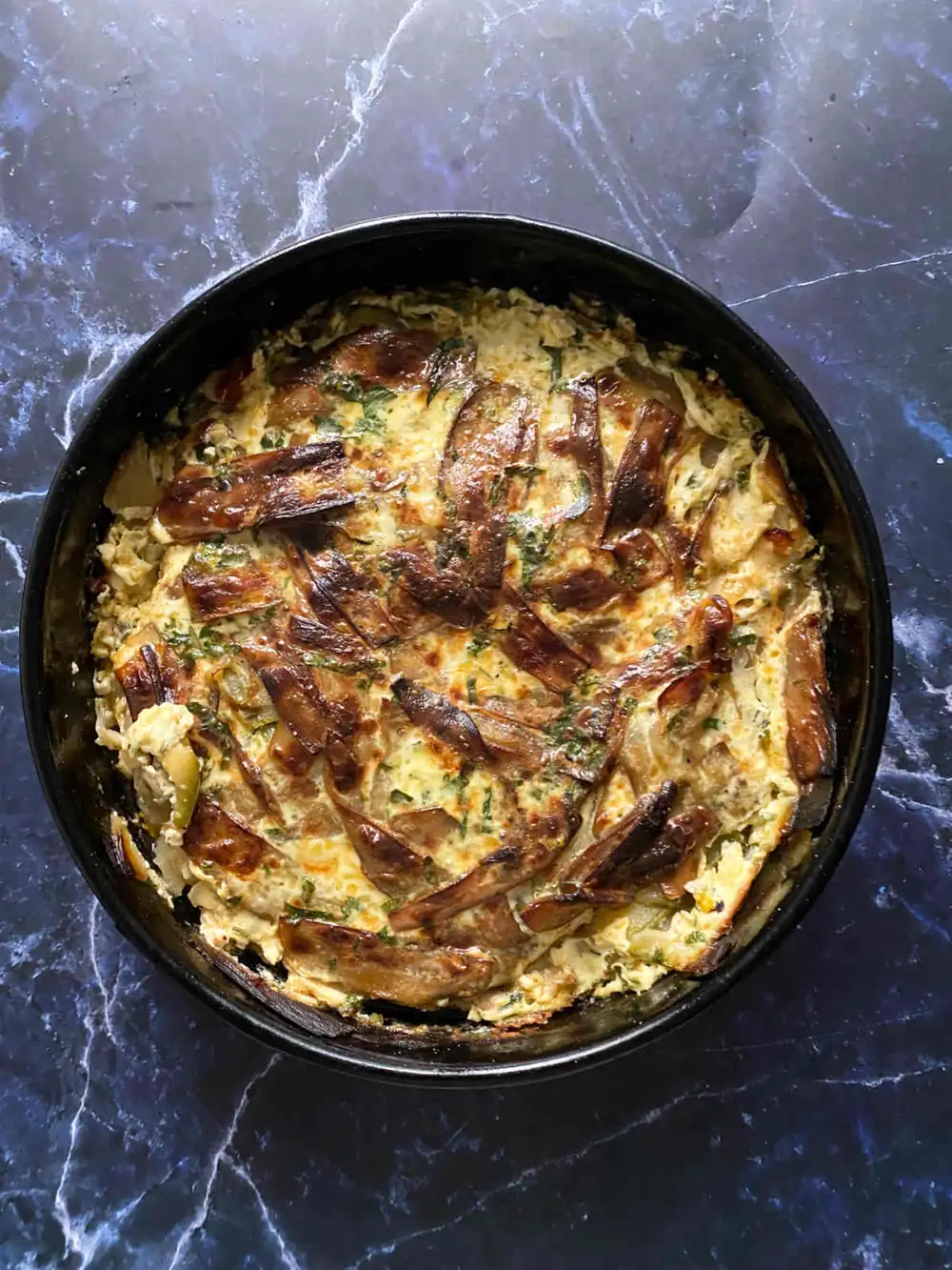 Receta de moussaka de patata, berenjena y calabacín (Vegetarijanska musaka)