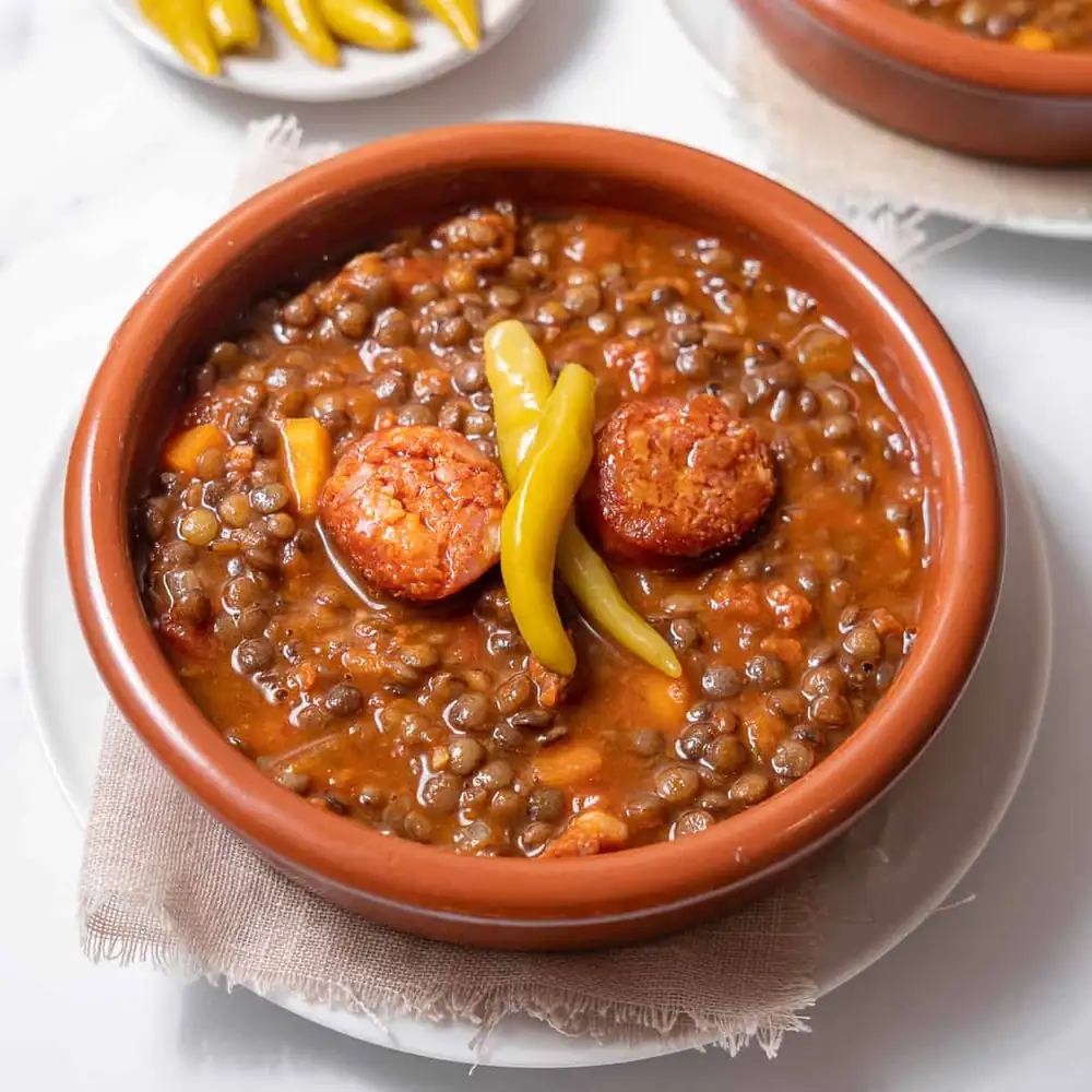 Receta de Lentejas con Chorizo (sopa sencilla de lentejas española)
