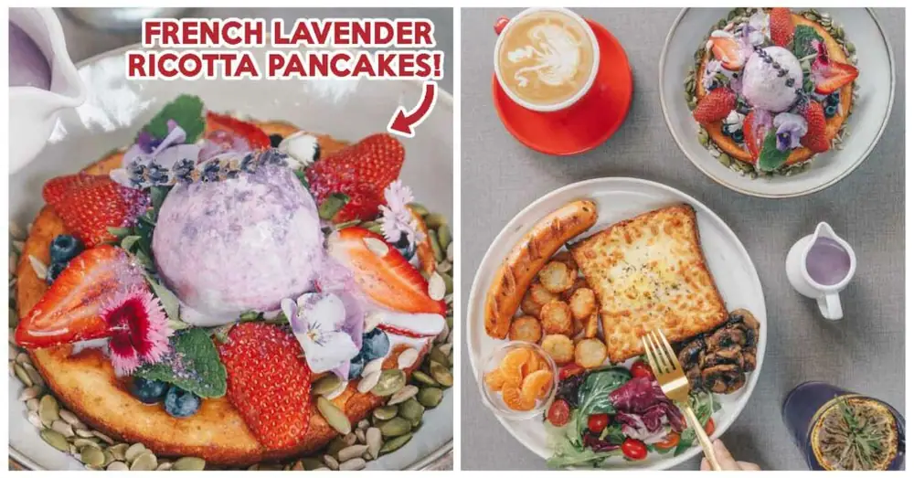 Cafe Coco Has A Lavender-Infused Brunch Menu With Purple Ricotta Hotcakes In Gardens By The Bay