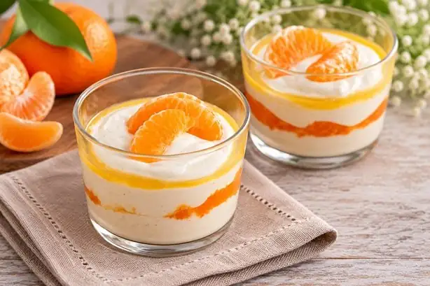 Crema de mandarina con requesón