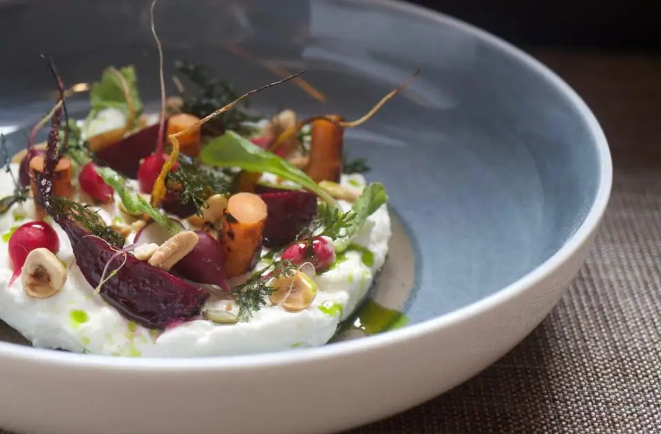 Stracciatella Salad w/ Vegetables Roots and Nuts